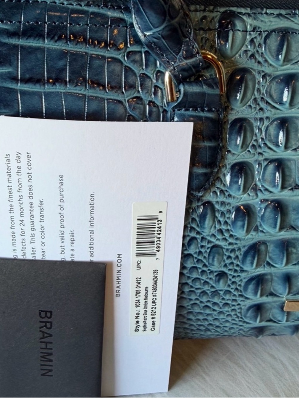 GORGEOUS BLUE Brahmin Sophia Retro Blue Melbourne bag NWT HTF - Picture 11 of 11